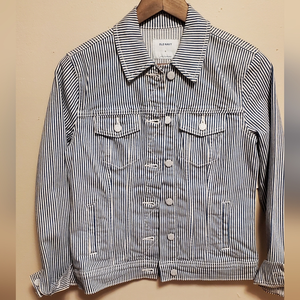 Pin Striped Jean Jacket